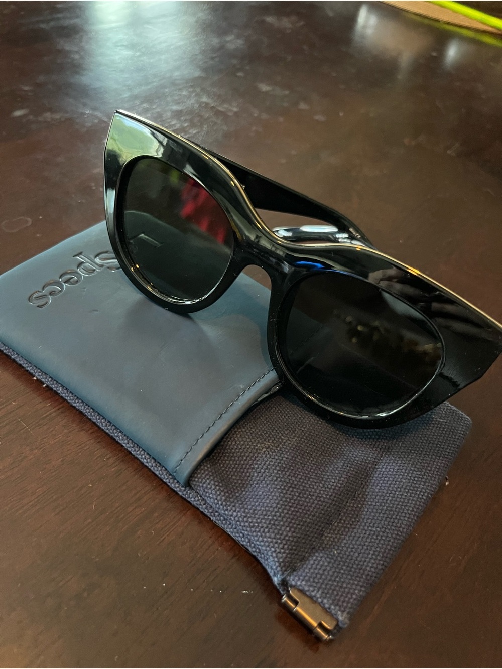 Le Specs Black Cat-Eye Sunglasses